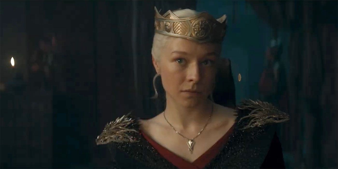 Rhaenyra Targaryen wearing Jaehaerys' crown in House of the Dragon Season 2