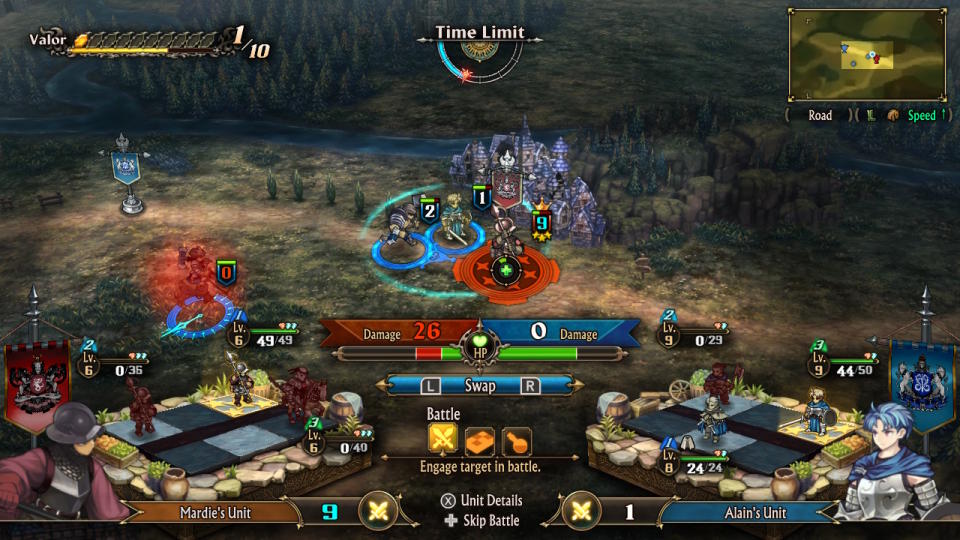 A preview of battle results gives players the opportunity to adjust their squad's positioning, actions and equipment in order to achieve a more favorable outcome. 