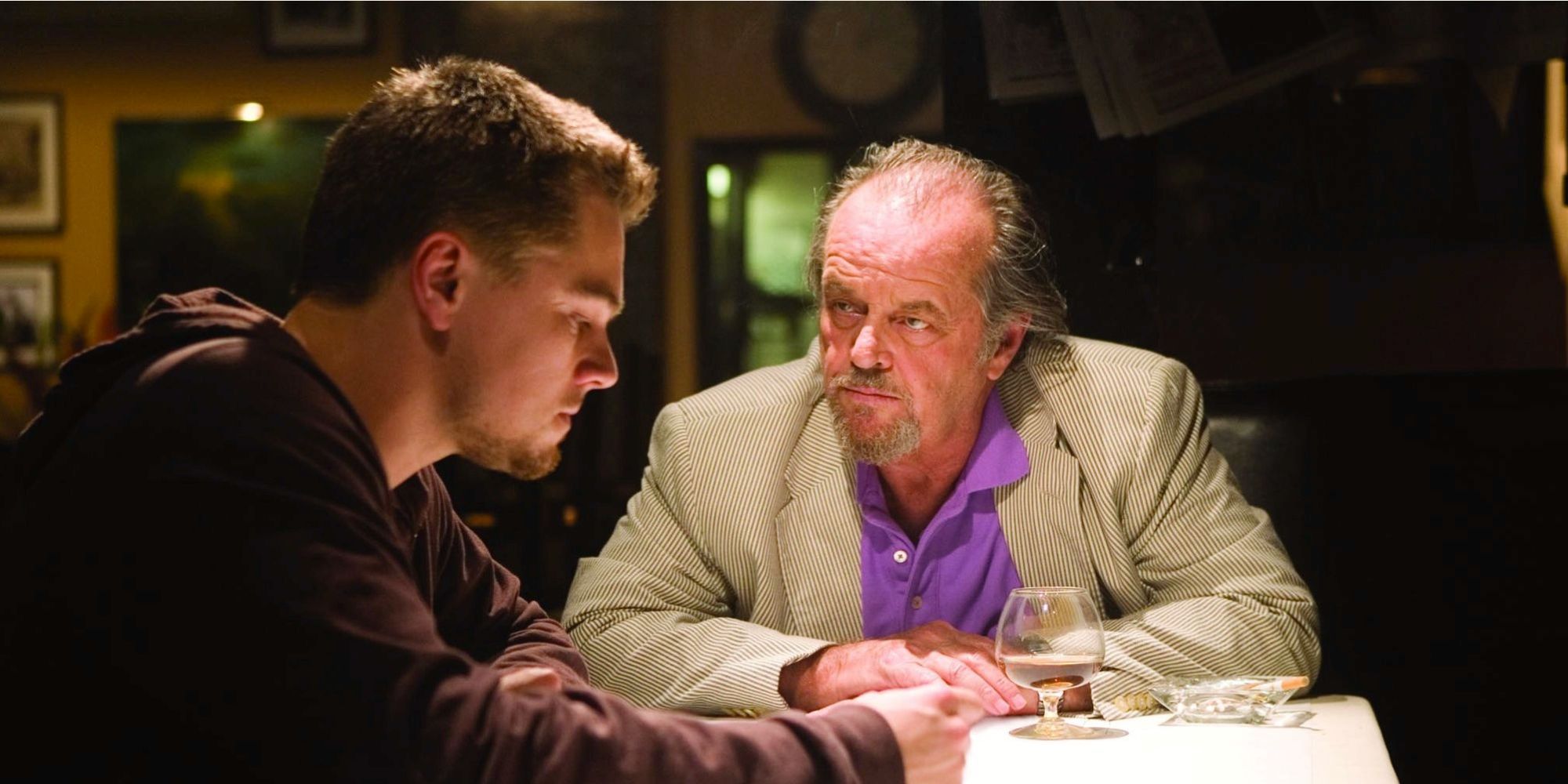 Billy Costigan and Jack Costello having a conversation in The Departed