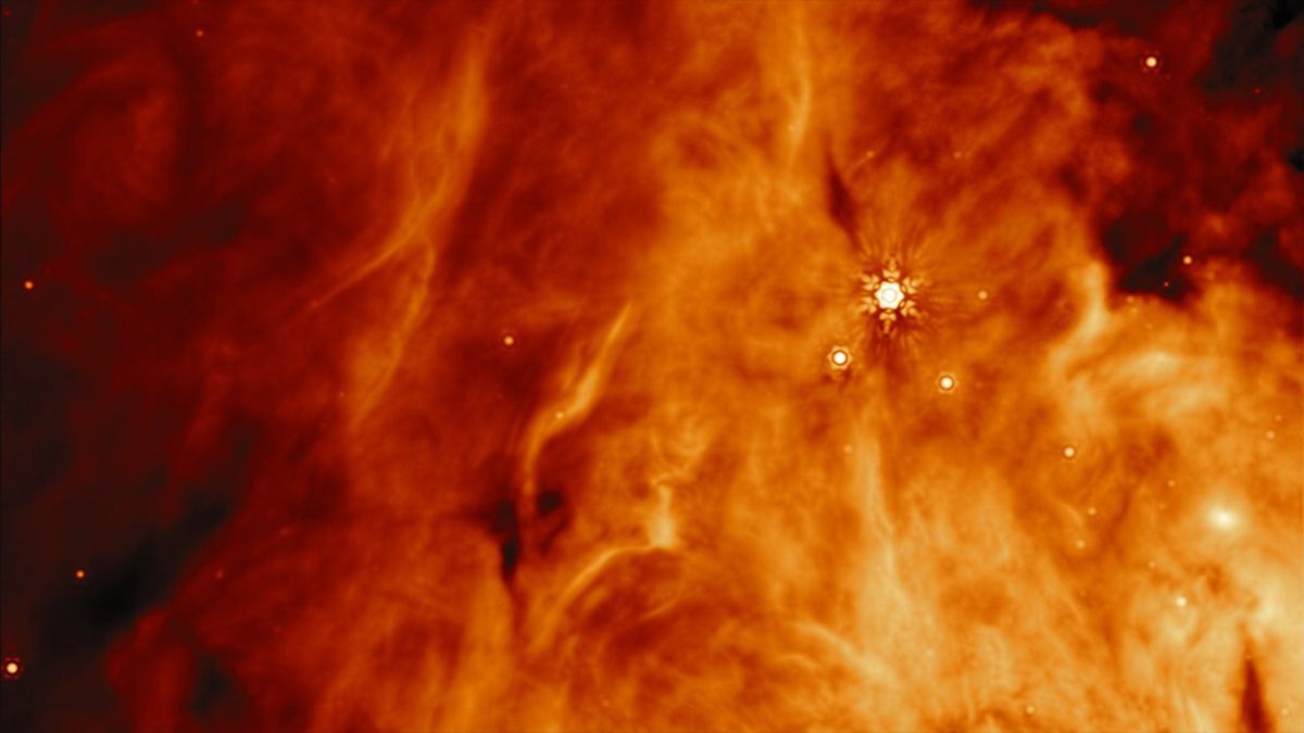 This image was taken by MIRI (the Mid-Infrared Instrument) on NASA