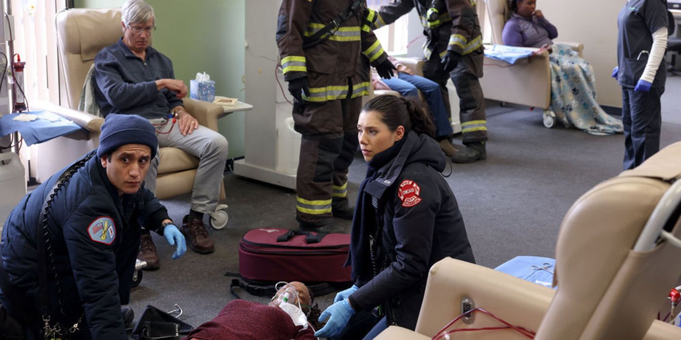 Wesam Keesh and Hanako Greensmith responding to an emergency on Chicago Fire