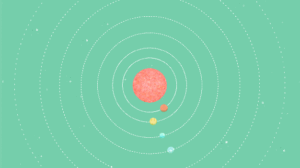 Illustrated GIF of planets orbiting the sun.
